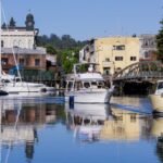 Boats on Petaluma, CA waterfront