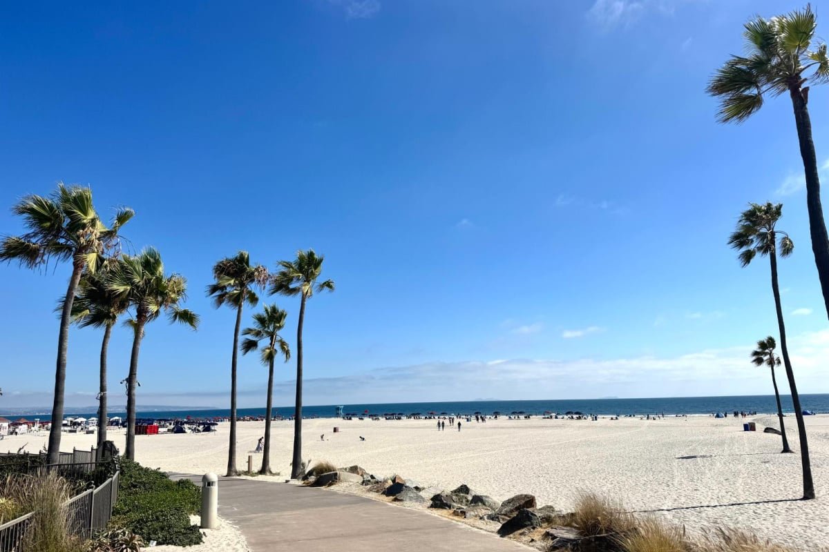 White sand beach in Coronado, California