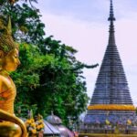 Golden Buddha and temple in Hat Yai, Thailand