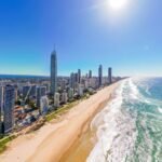 Gold Coast, Australia high-rises along vibrant coastline