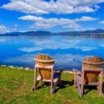 Adirondack chairs lakeside Lake Placid, NY
