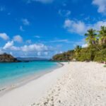 Trunk Bay Beach in the Virgin Islands National Park on the caribbean island of St John in the US Virgin Islands